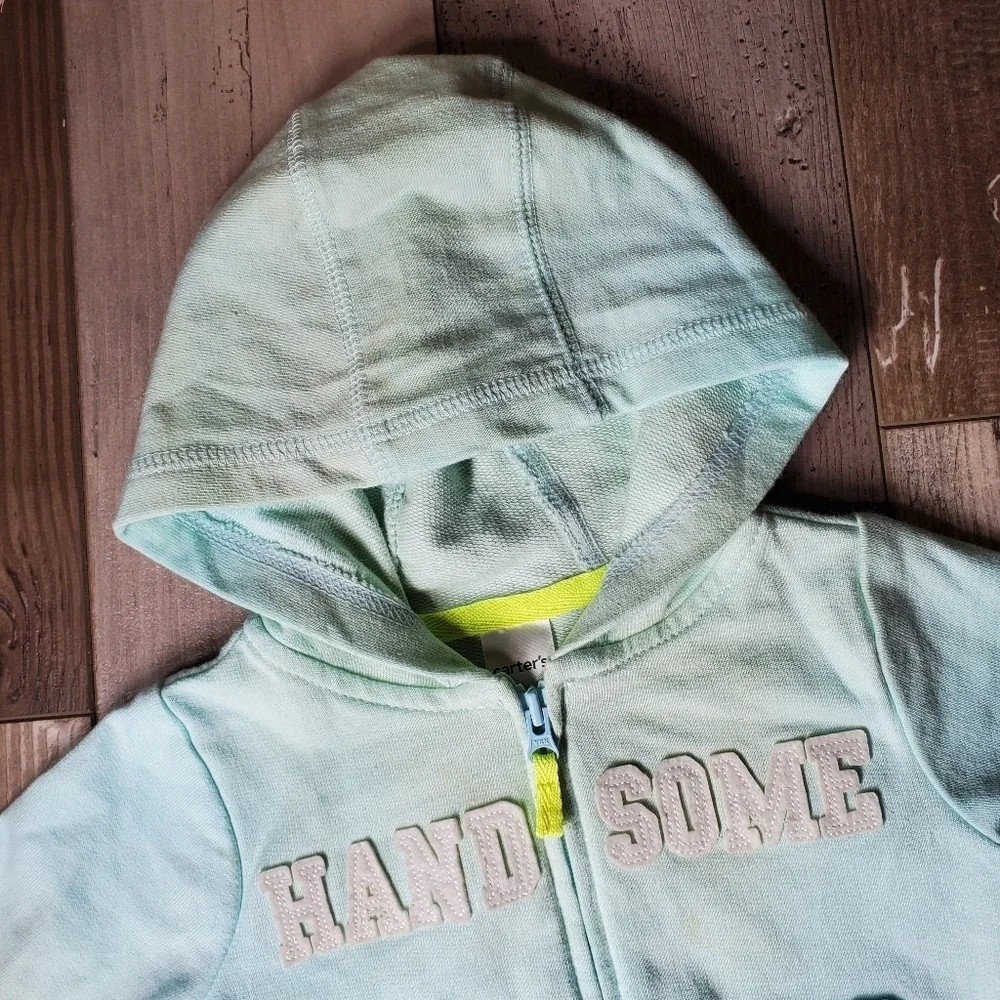 Carter's Size 6m Baby Boy Handsome Hooded Light Zip-up Jacket